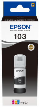 בקבוק דיו שחור מקורי EPSON 103 Black ink bottle 65ml C13T00S14A אפסון