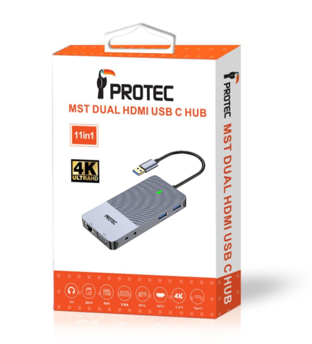 מולטי פורט Protec DM175 Mini USB Dock 11In1