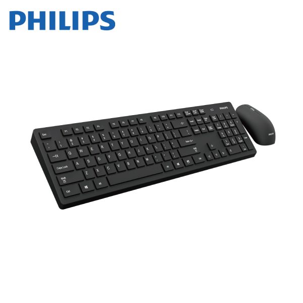 סט מקלדת ועכבר אלחוטיים Philips SPT6501B 2.4GHz בצבע שחור עברית אנגלית